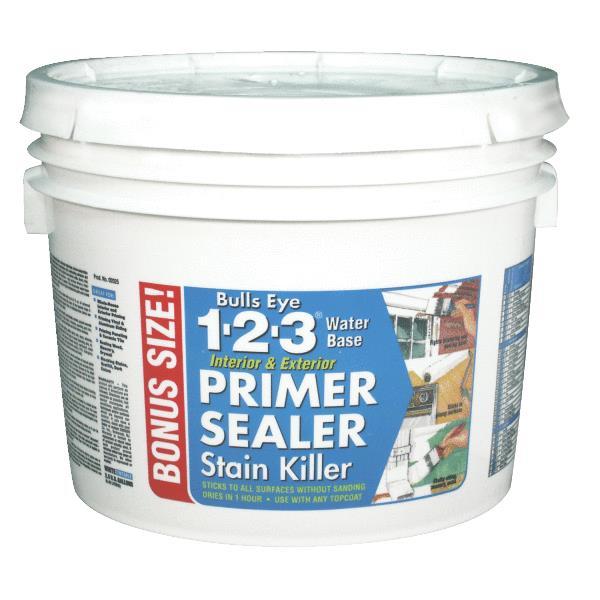 (1)-2.5 Gal Zinsser Bulls Eye 1-2-3 Latex Inter/Exter Stain Blocking Primer02025