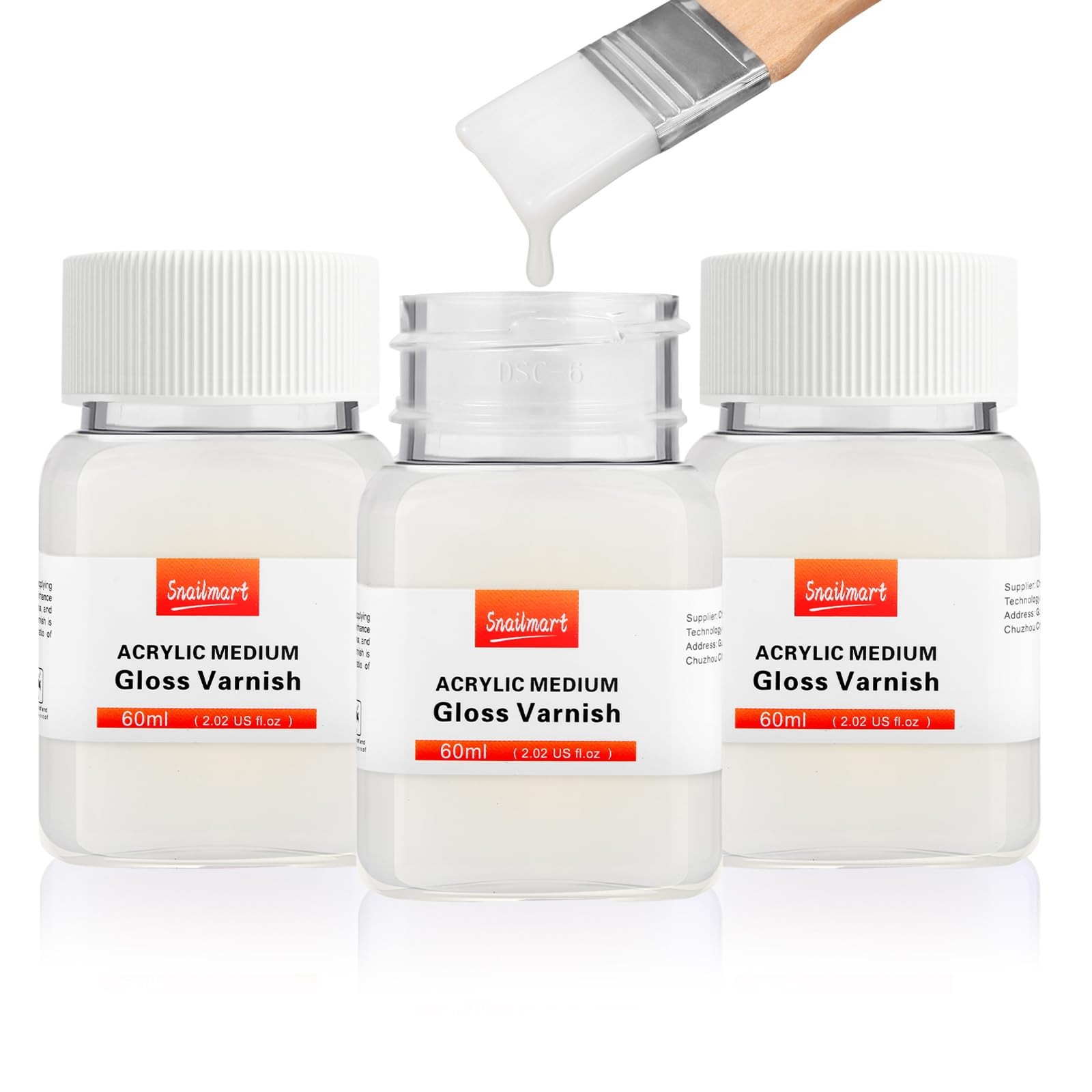 Gloss Varnish for Acrylic Painting, 180ml/6.1oz Acrylic Varnish Kit with 2 Br…