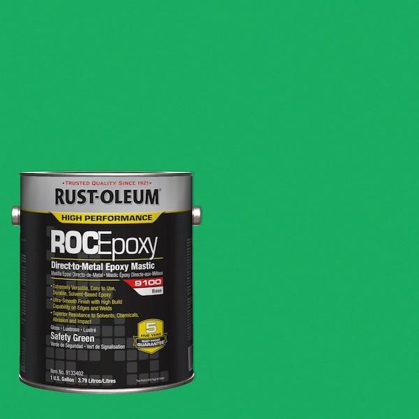 Rust-Oleum 9133402 Epoxy Paint Base, Safety Green, Semi-Gloss, 1 Gal, Depends