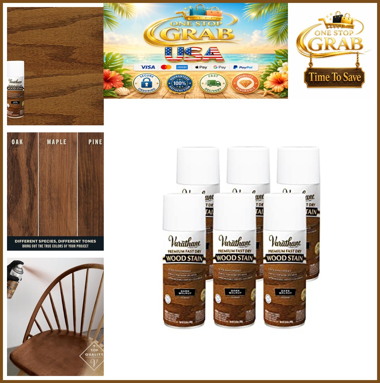 Wood Stain Spray Dark Walnut Interior Oil Based Fast Dry Any Angle Furniture