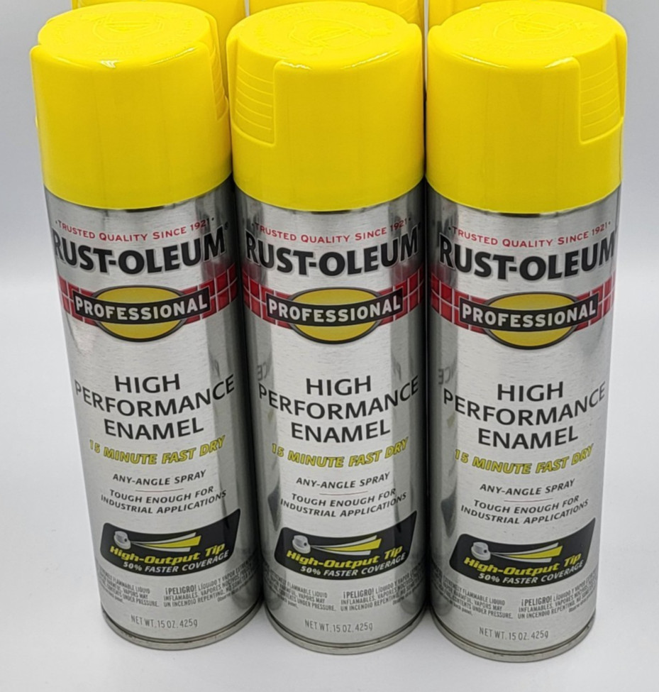Rust-Oleum 7543838 3 PACK Enamel Spray Paint 15 oz GLOSS SAFETY YELLOW 3Pk