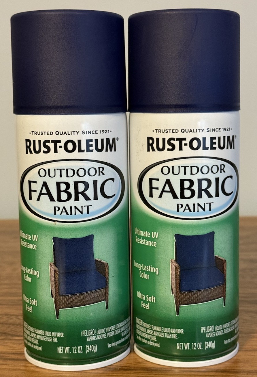 2 Cans Rust-Oleum 358832 Outdoor Fabric Paint NAVY 12 oz ea New