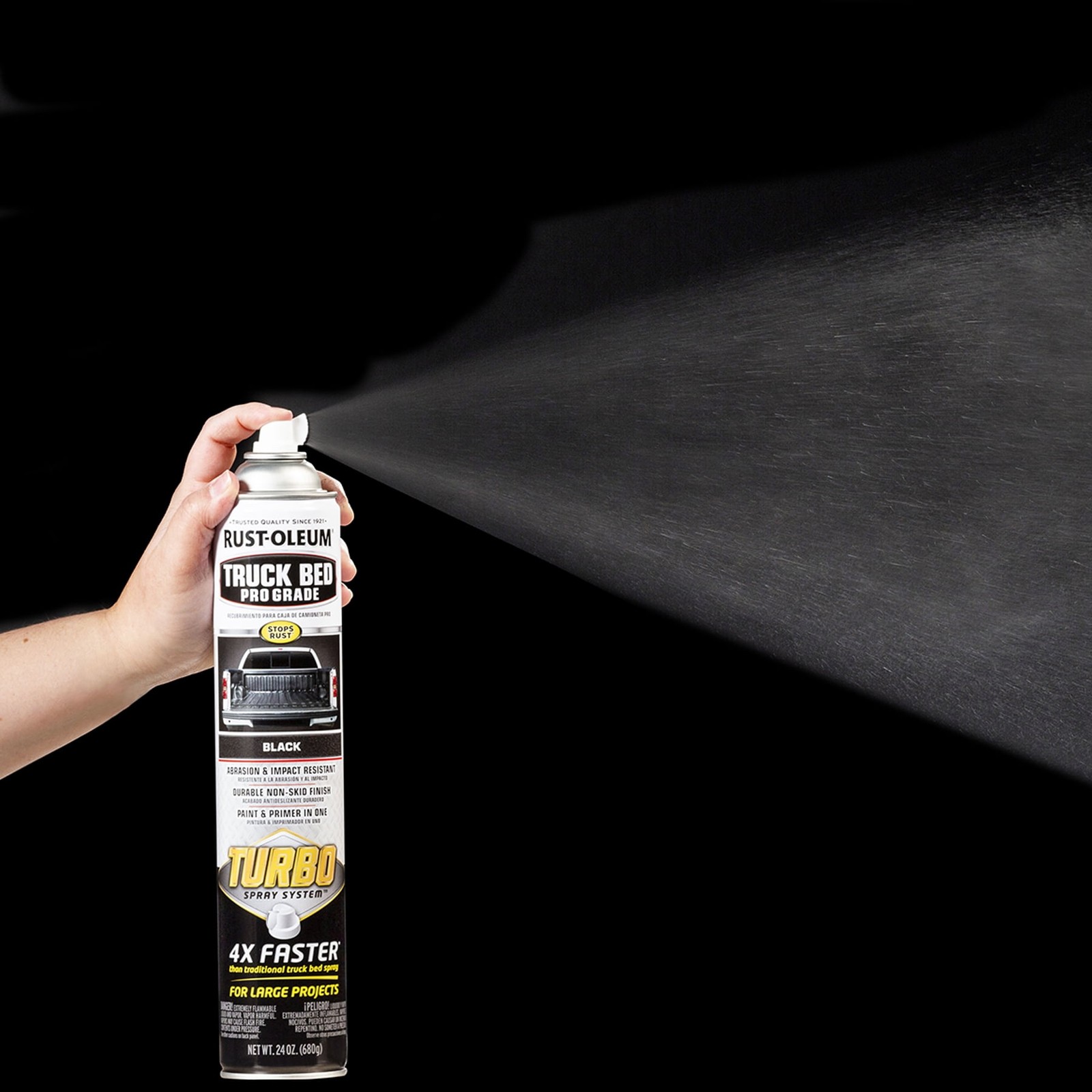 Stops Rust Turbo Automotive Flat Textured Truck Bed Spray Paint Black 24 oz