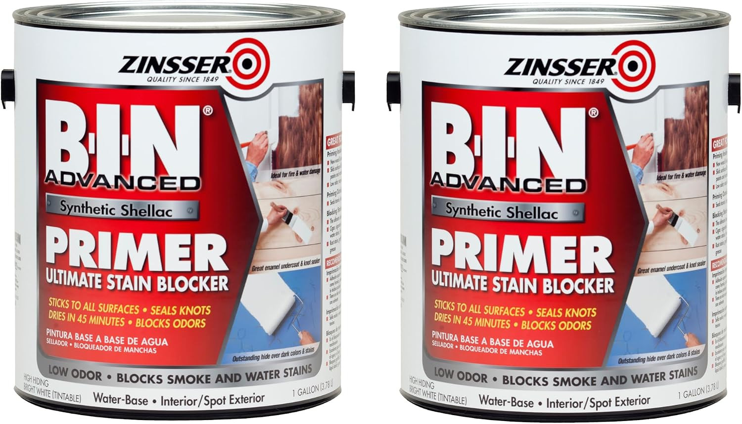 270976 B-I-N Advanced Synthetic Shellac Primer and Sealer, Gallon, White