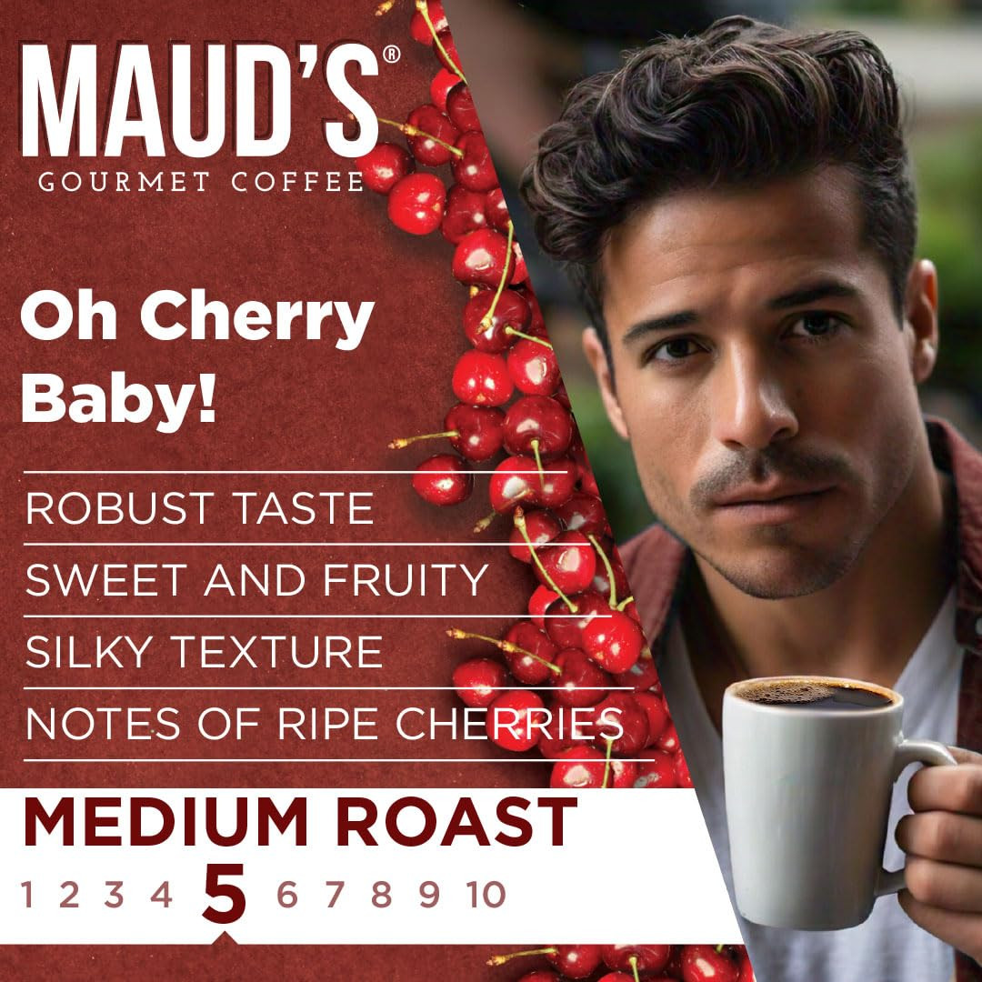 Cherry Flavored Coffee Pods, 18 ct, Medium Roast Flavored Coffee in Recyclable S