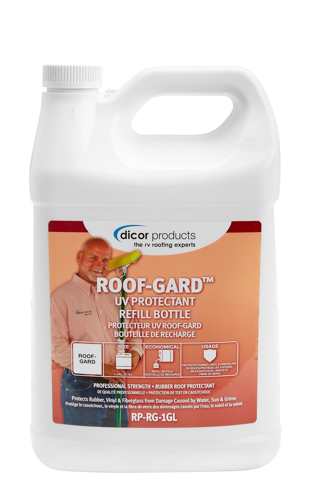 Dicor RP-RG-1GL Roof Guard RV Roof Protectant Spray – White, 1 Gallon