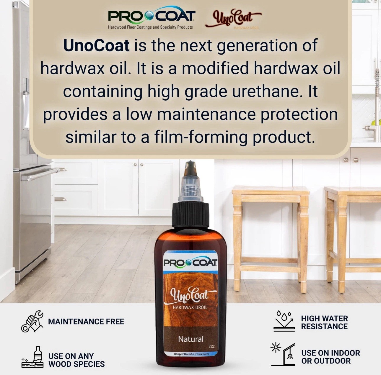UnoCoat Hardwax – Made in USA – Advanced Wood Grain Treatment – Nutmeg