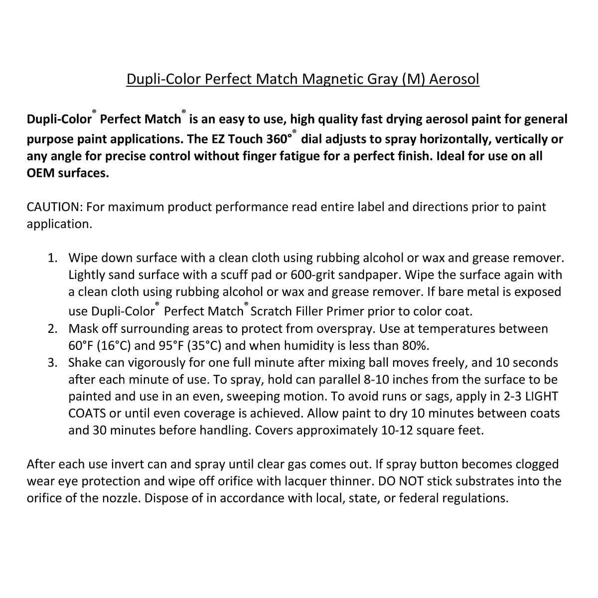 Dupli-Color EBTY16197 Perfect Match Automotive Spray Paint – Toyota Magnetic…