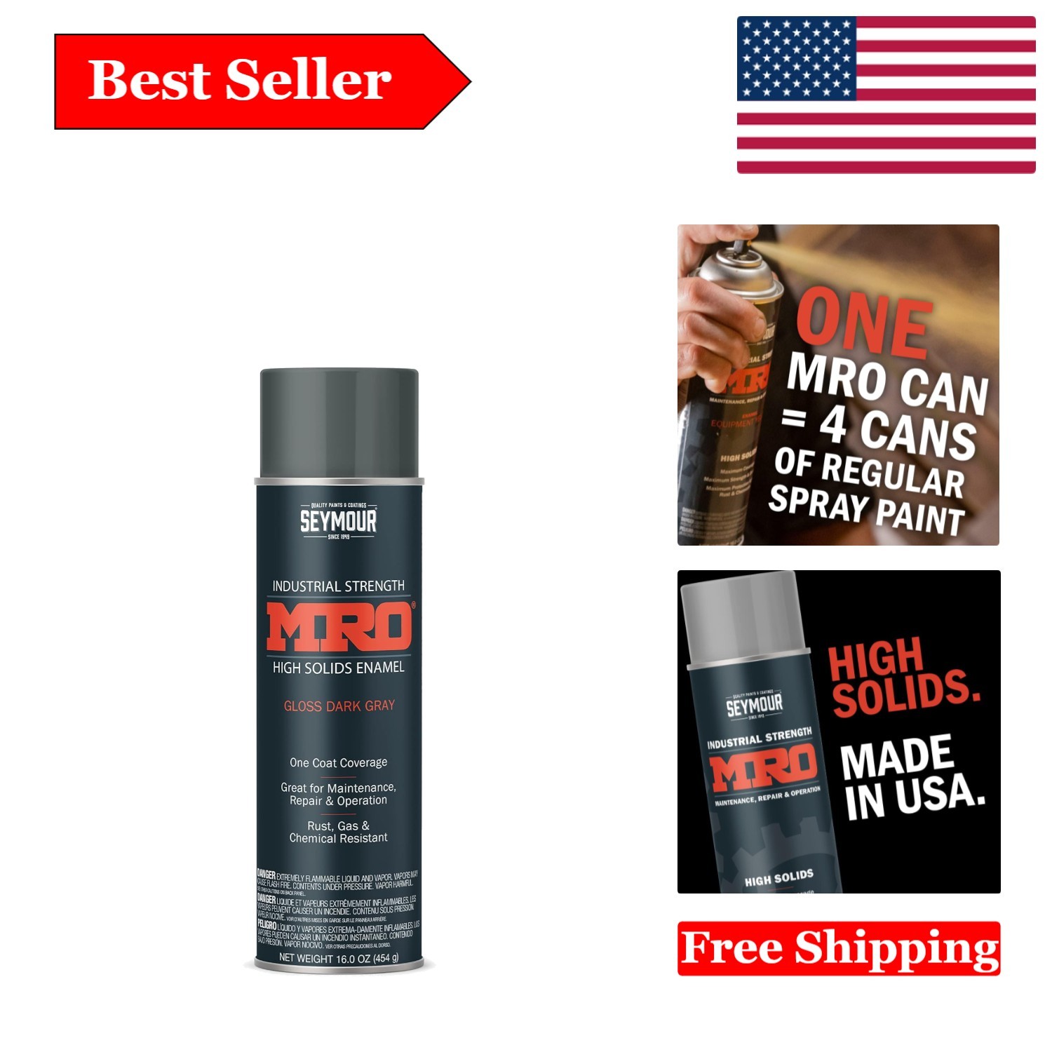 Industrial High-Solids Rust-Resistant Spray Paint – 16 oz.