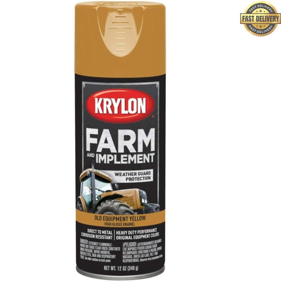 K0000 Farm & Implement Spray Paint, High Gloss, Old Equipment Cat Yellow, 12 oz.