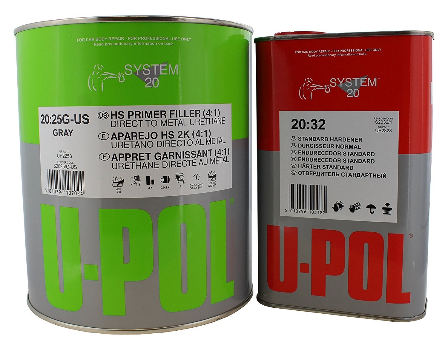 U-POL High Solids, Build Urethane Primer Kit 1 Gallon With Standard Hardener