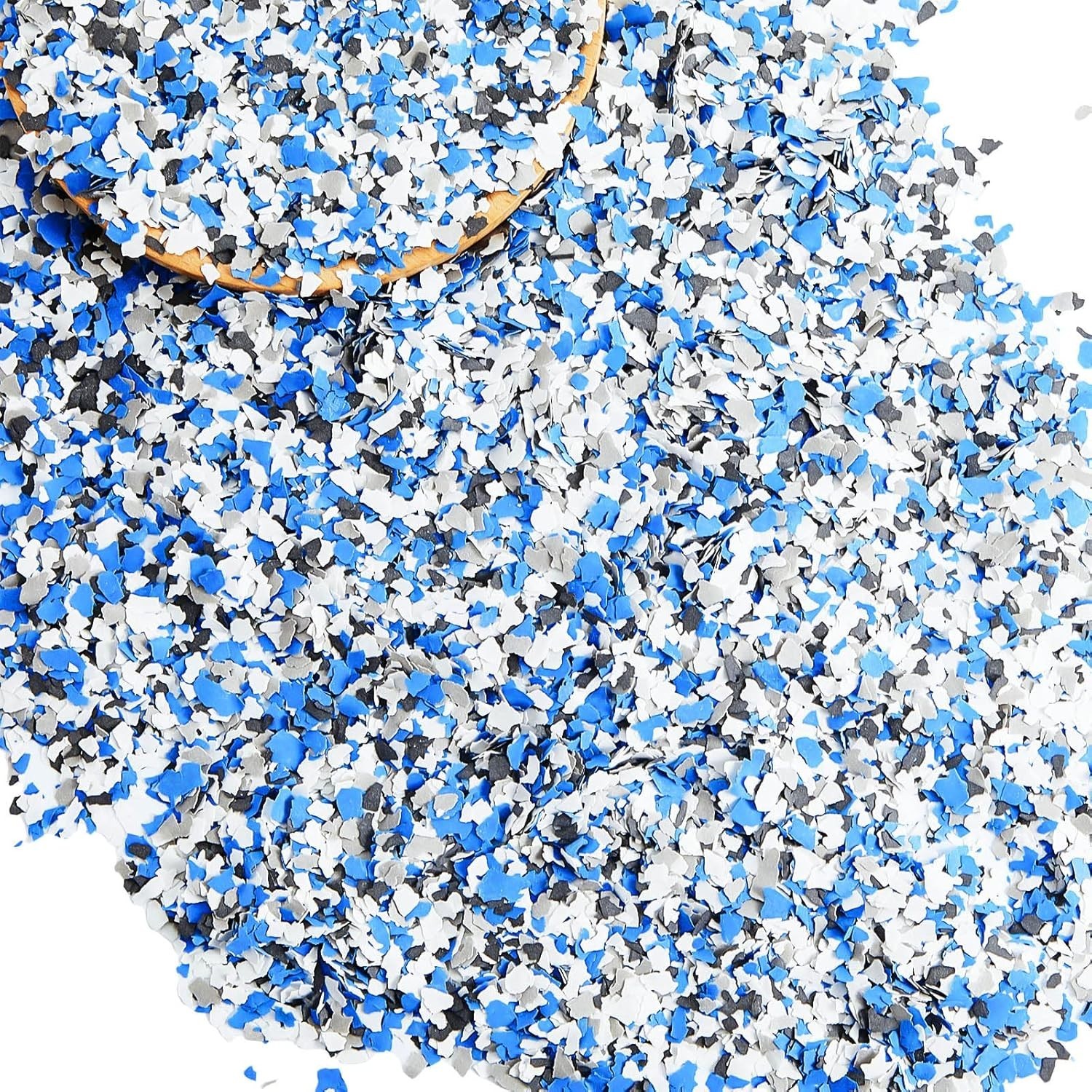 Acrylic Decorative Color Chips – 2-4 mm Epoxy Flakes in Black, White, Blue, Grey