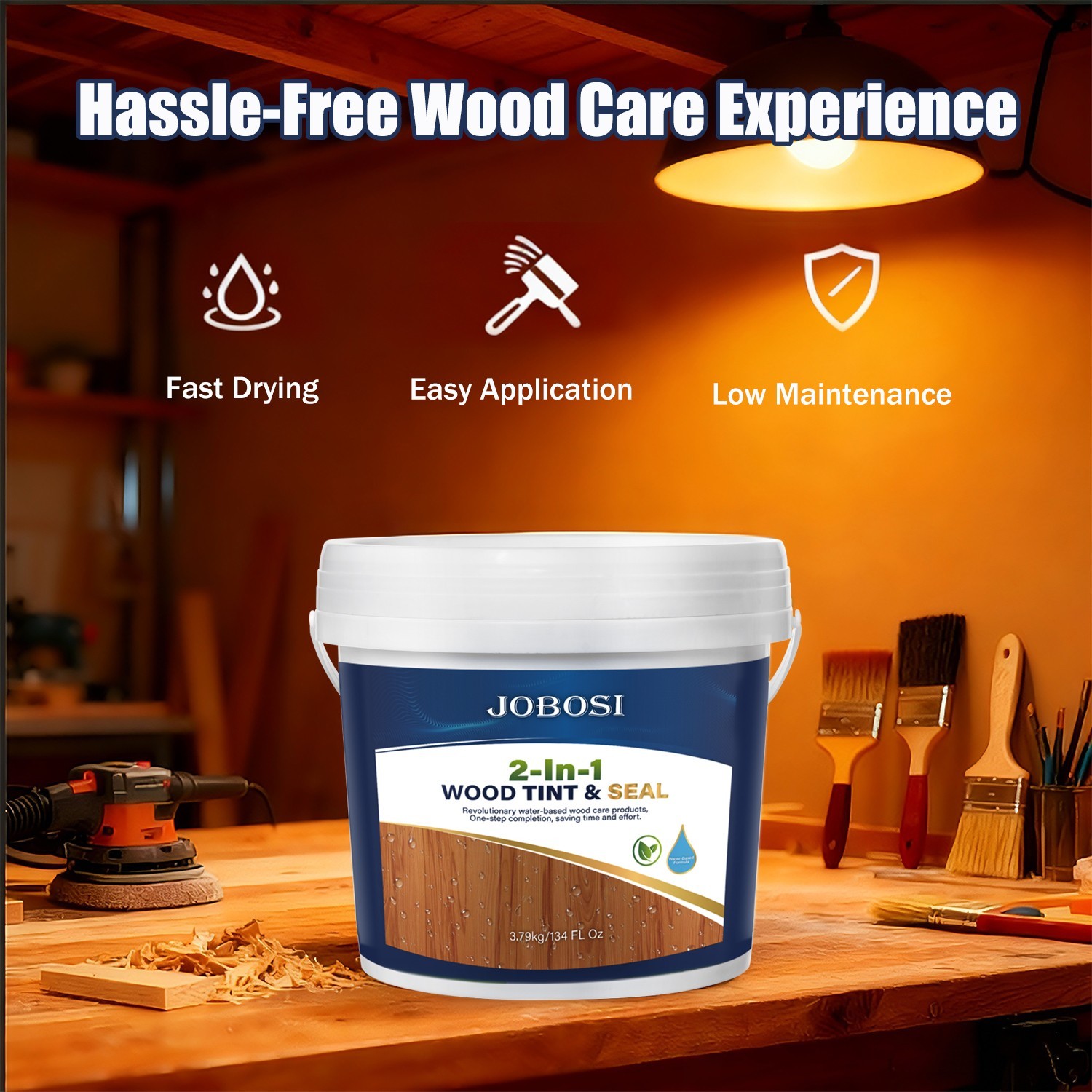 Wood Stain & Sealant 1 Gallon | Extreme Weather Protection for Decks, Fences