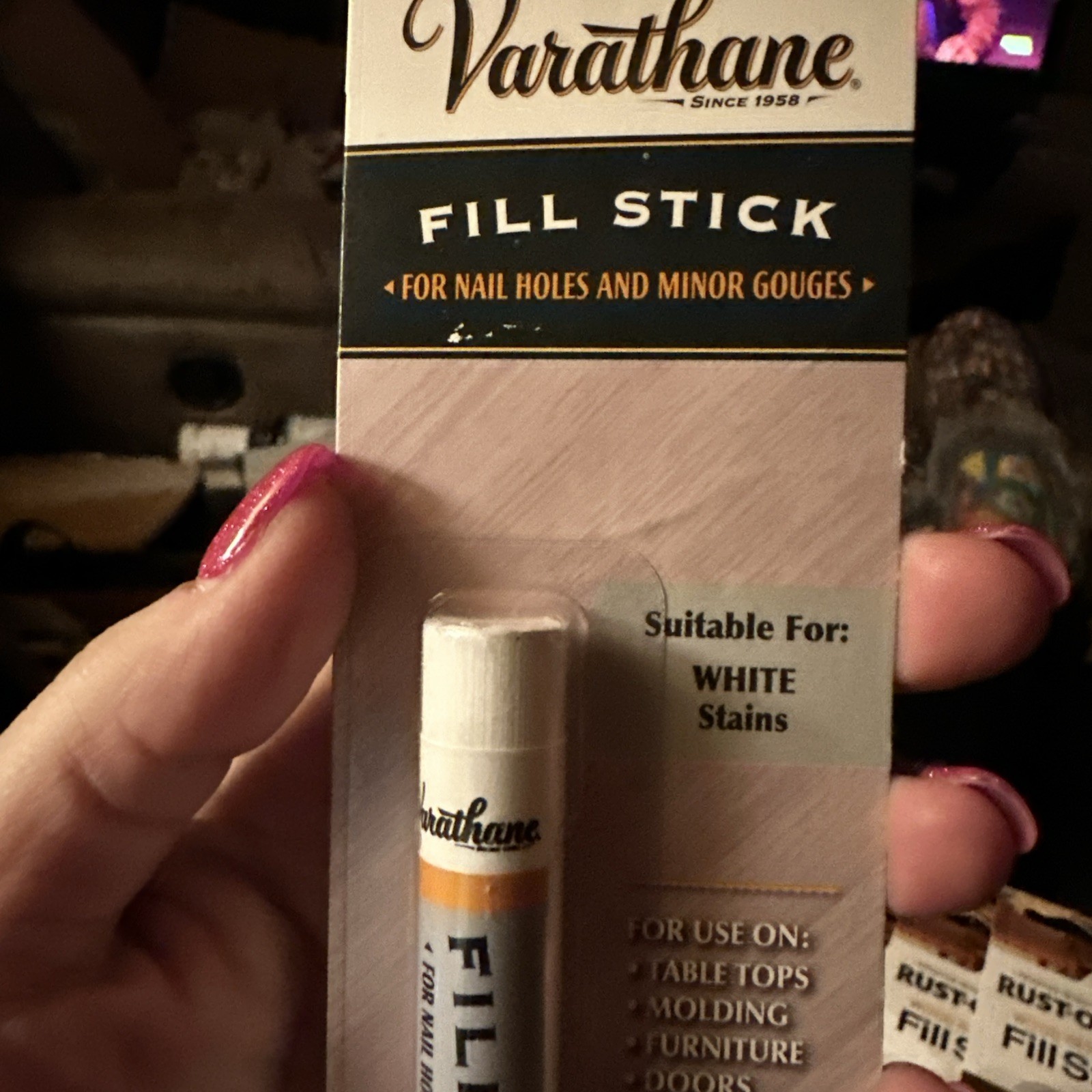 Rust-Oleum Varathane Fill Stick ALL Repair, WHITE STAINS