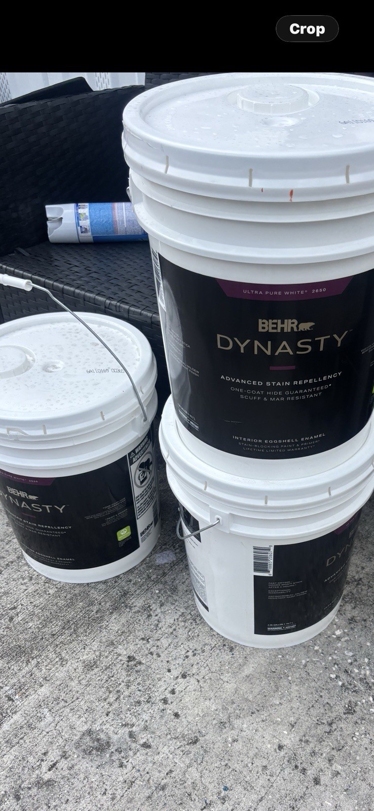 3 BEHR Dynasty Interior Eggshell Paint & Primer Ultra Pure White 5 Gal Buckets