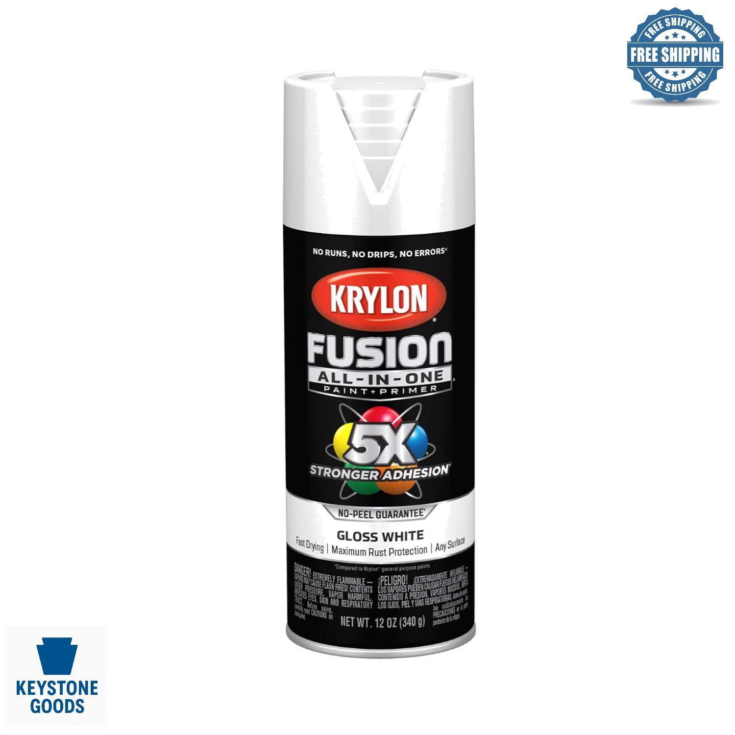 Fusion All-In-One Waterproof Rust-Resistant Spray Paint – White, 12 oz
