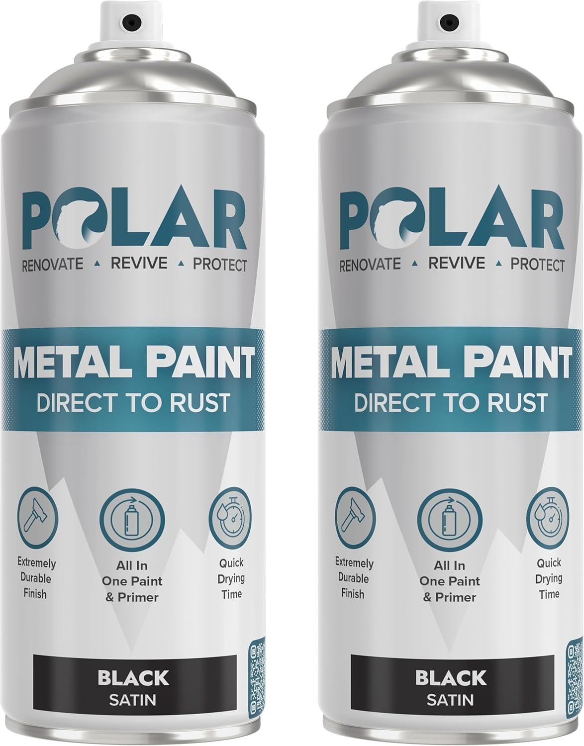 Satin Black Direct to Rust Spray Paint – 2 x 13.5fl oz – Protect and Stop Cor…