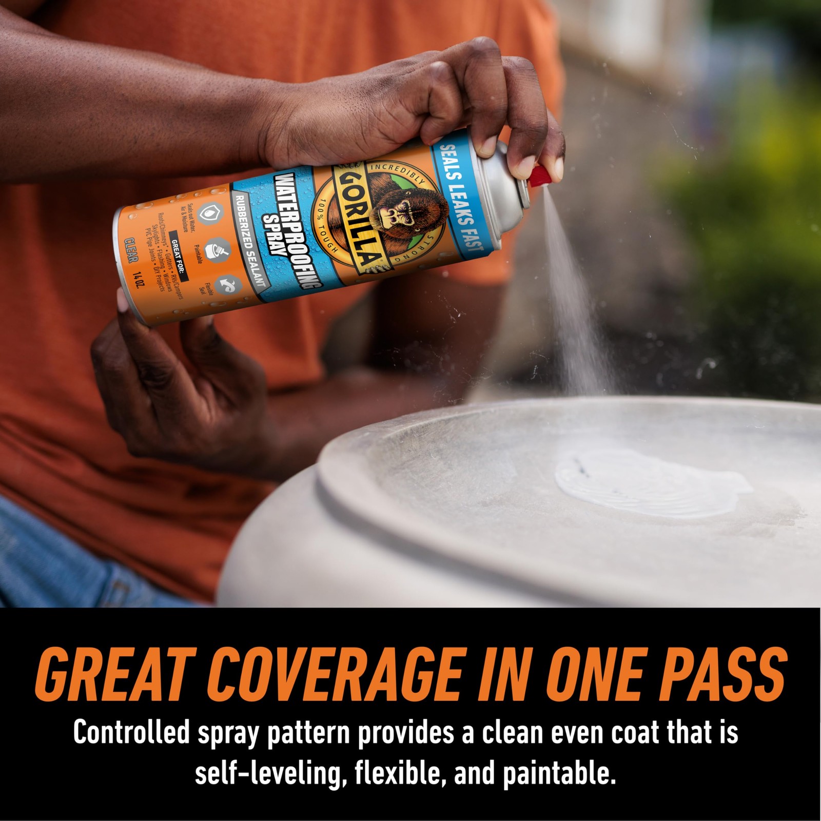 Gorilla Waterproofing Spray Clear, Flexible Rubberized 2 – Pack, Clear