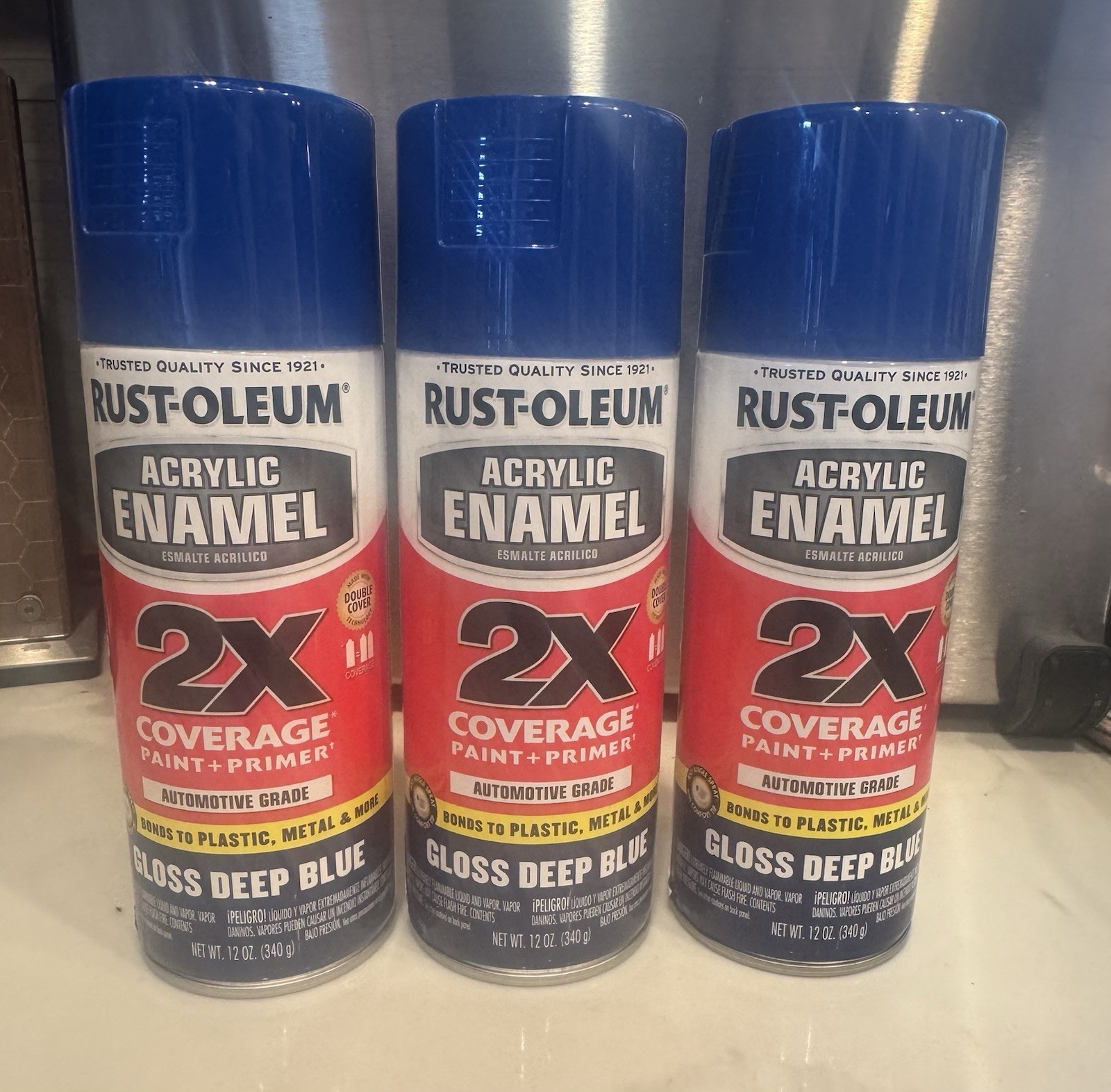 Rust Oleum 12Oz Gloss Deep Blue Paint And Primer Automotive Enamel 2X Coating