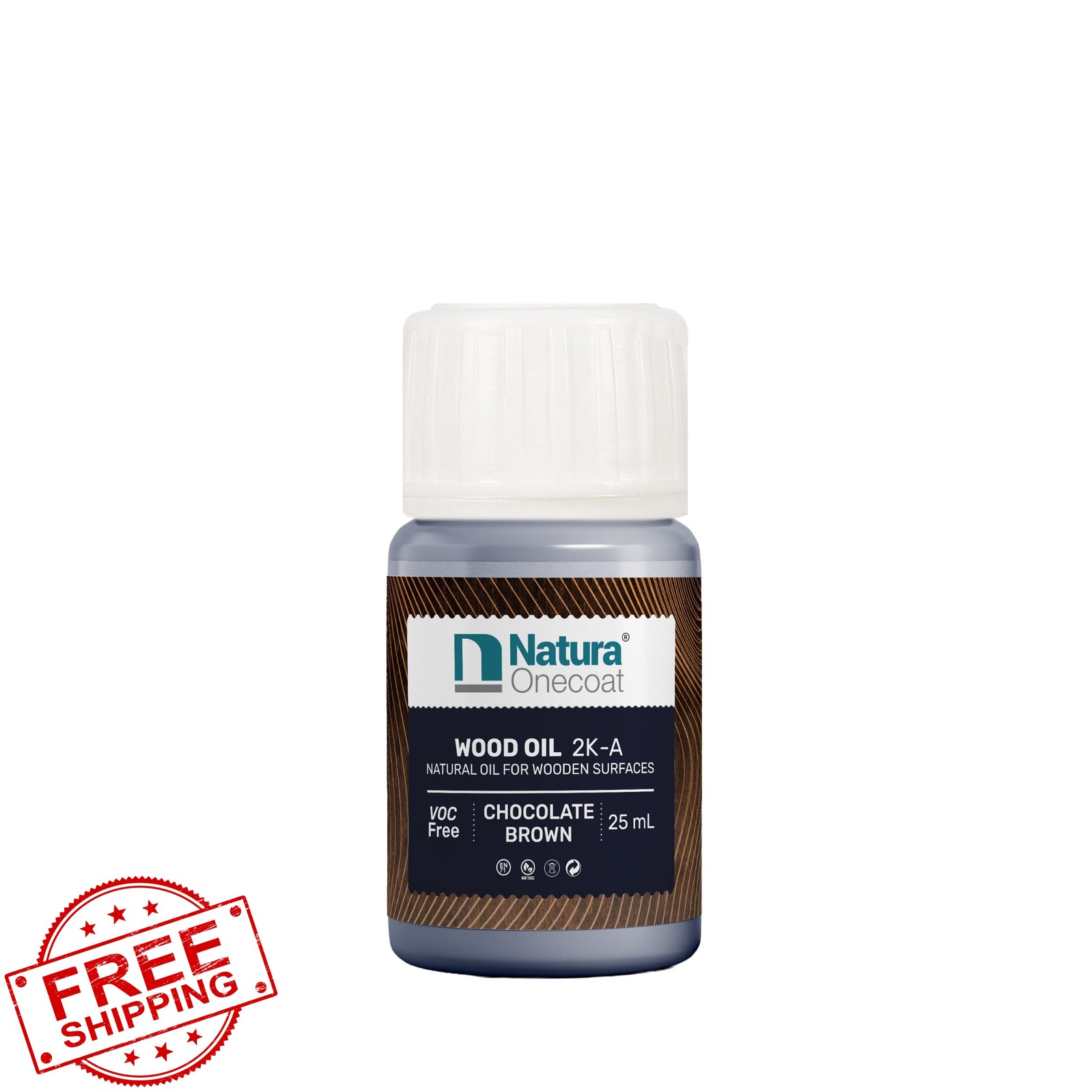 Natura Onecoat Wood Stain Chocolate Brown 25 mL