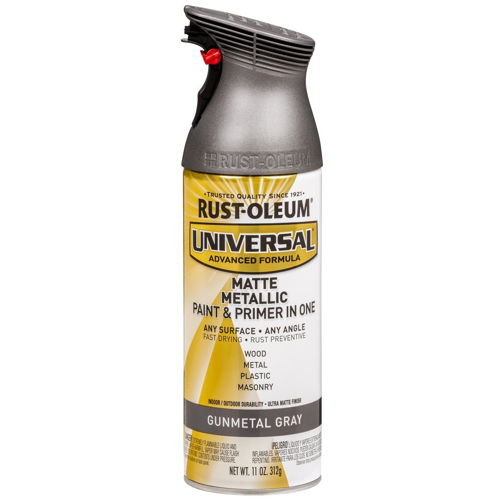 Universal All Surface Interior/Exterior Matte Metallic Gray Spray Paint, 11 Oz