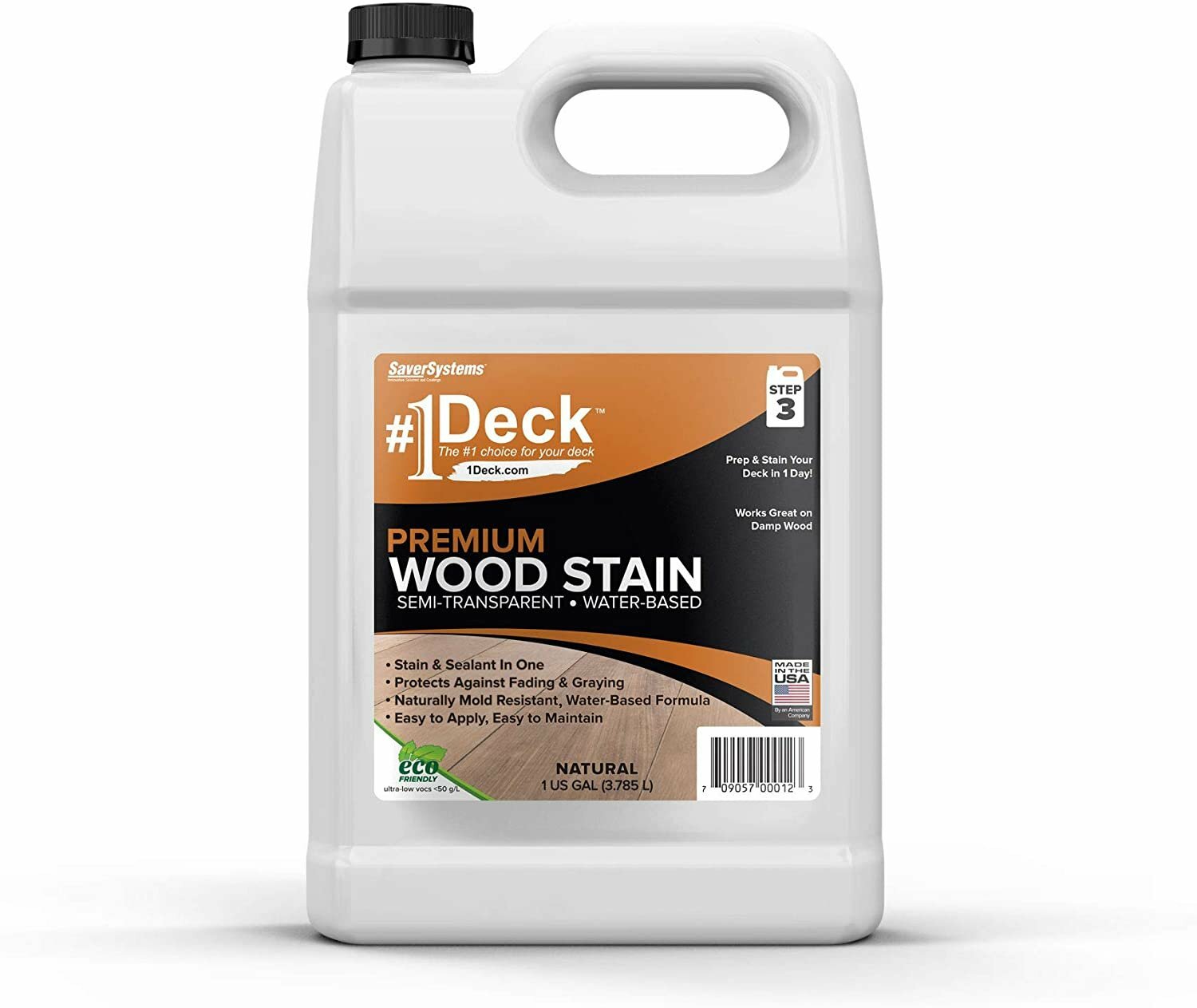 #1 Deck Premium Semi-Transparent Wood Stain for Decks, Fences, & Siding – 2.5…