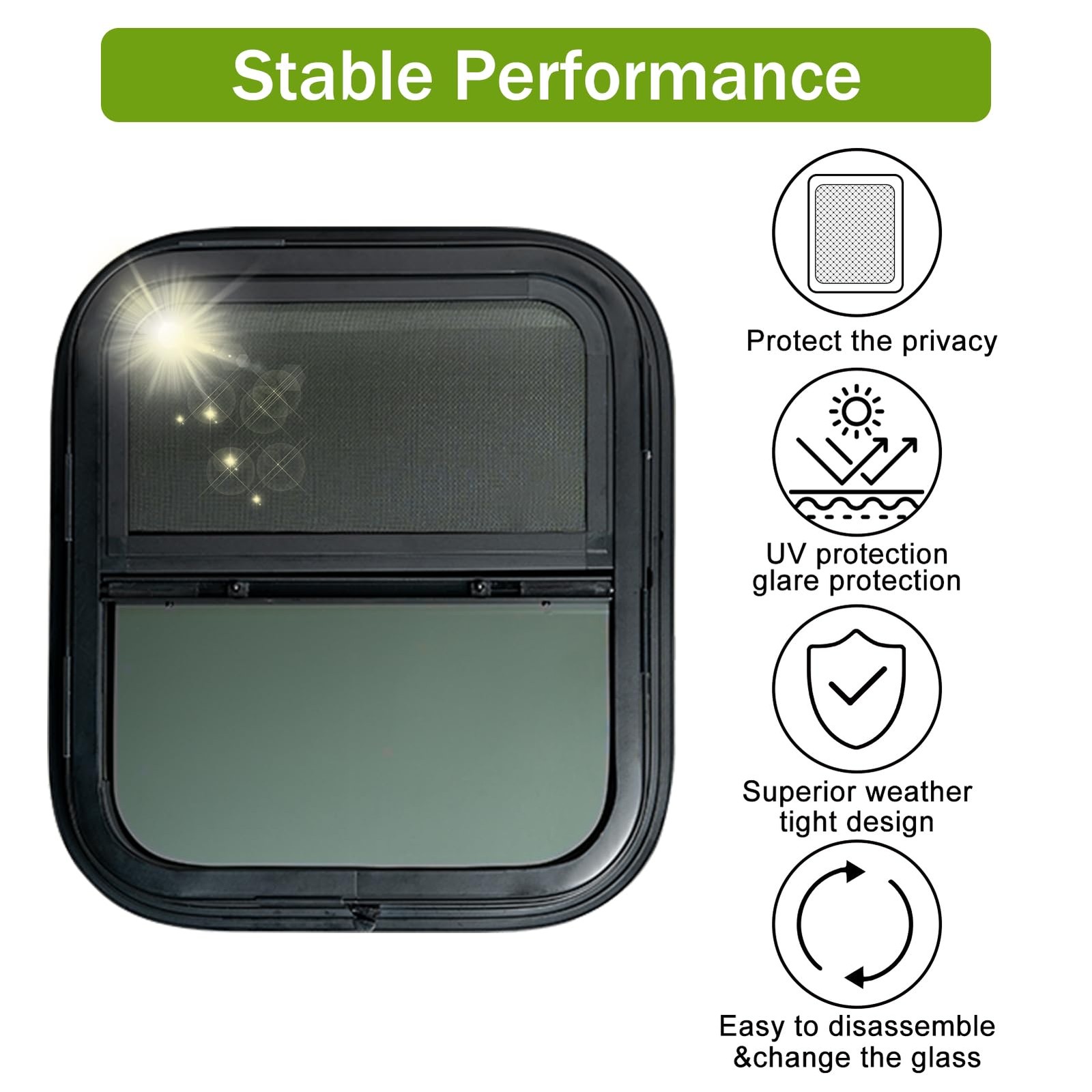 Allotemlass Vertical Rv Window 14 W X 16 H Replacement Camper Window Sliding
