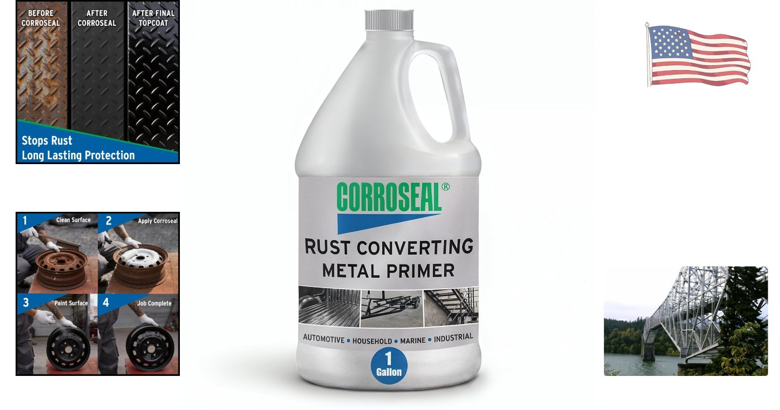 Industrial Strength Rust Converter & Primer – 1 Gal Solution for Metal Surfaces