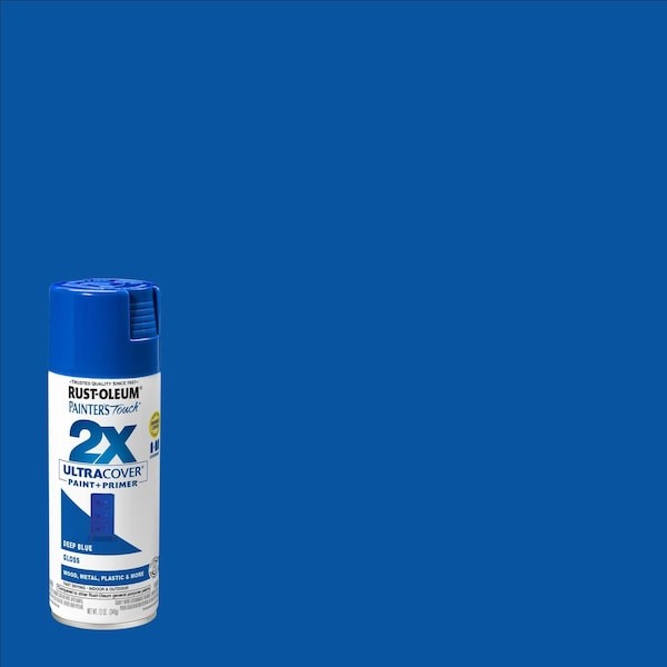 Rust-Oleum 334032 General Purpose Spray Paint, Deep Blue, Gloss, Solvent, 12 Oz