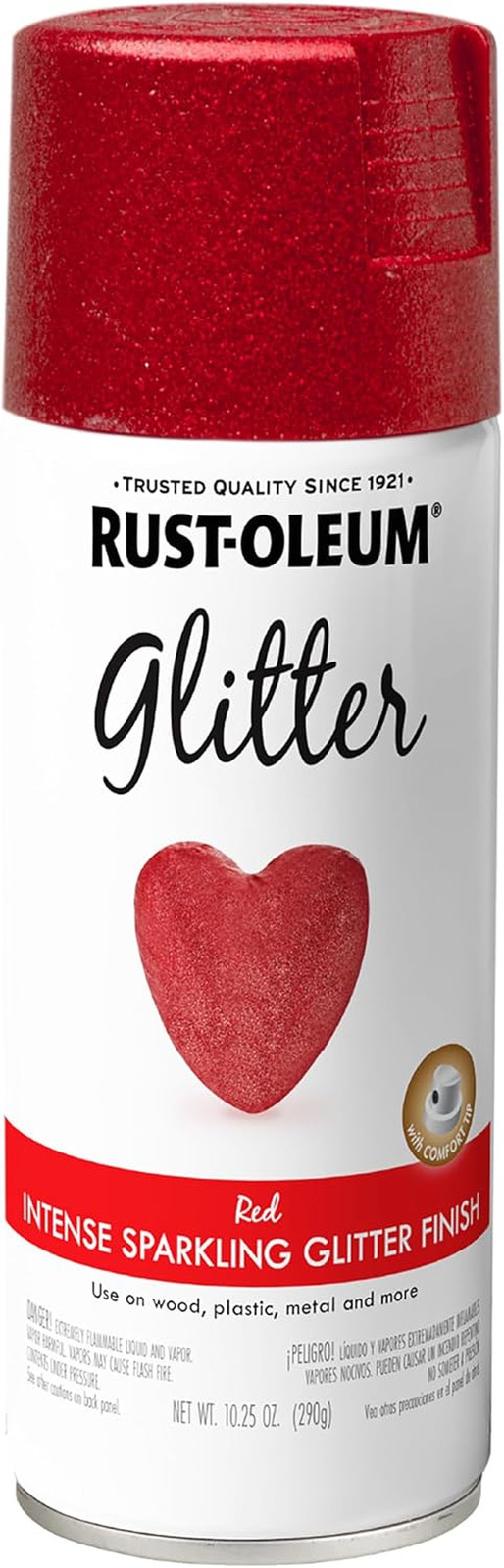 Rust-Oleum 268045 Specialty Glitter Spray Paint, 10.25 Oz, Red