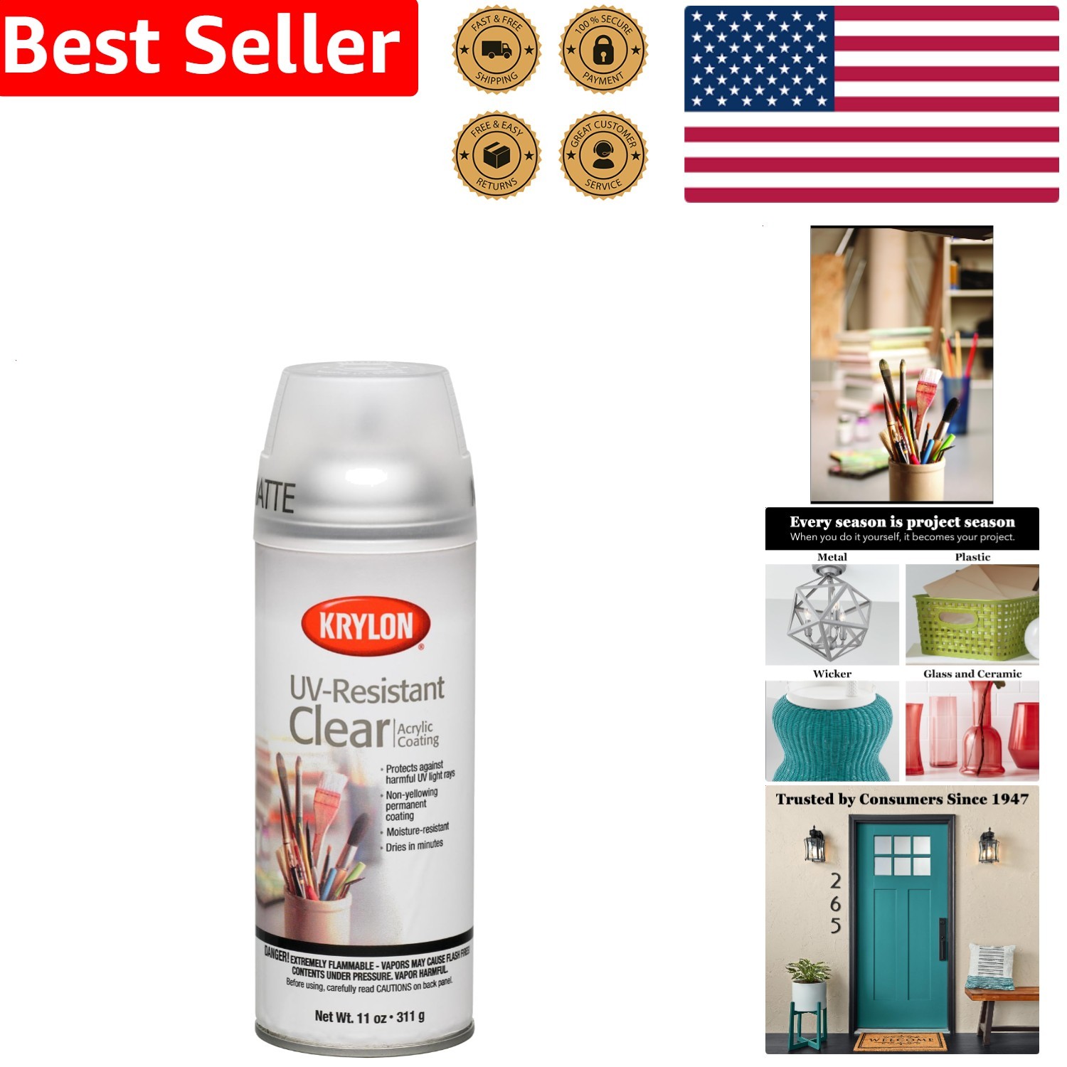Gallery Series Matte Acrylic Spray Paint Aerosol 11oz UV Resistant Craft Coating