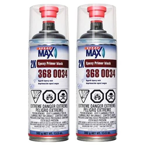 Spraymax 3680034 Matte Black 2K Epoxy Premiumr Aerosol 13.5 Oz 2 Pack