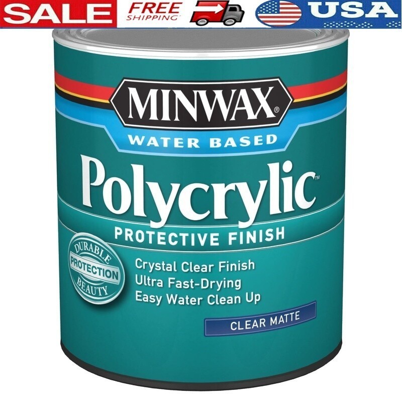 Polycrylic Protective Top Coat Clear Matte Finish Quick Drying Wood Projects New