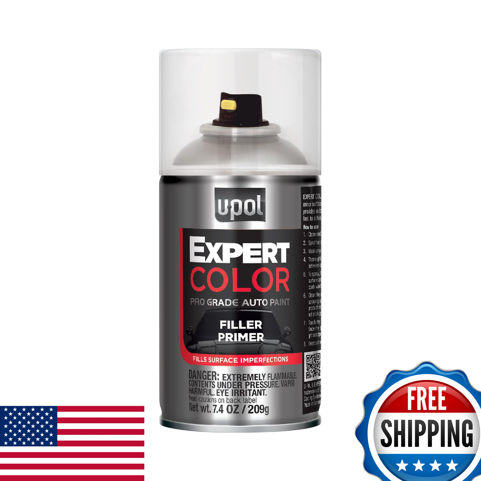U-POL Expert Auto Filler Primer Gray Professional Grade Fills Imperfections