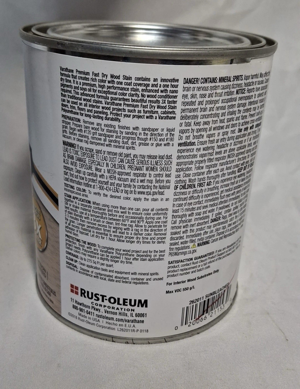 Varathane Fast Drying Oil-Based Wood Stain Sunbleached 1 Quart