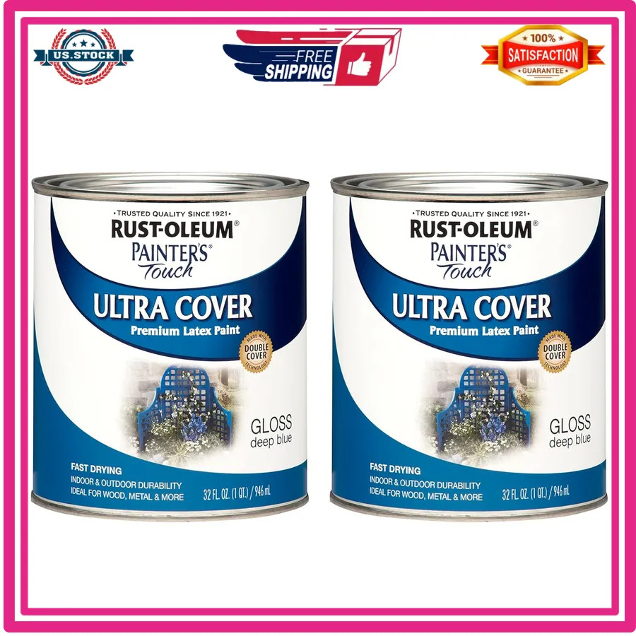 Rust-Oleum Painter’s Touch Semi-Gloss White Latex Paint Interior Exterior Quart