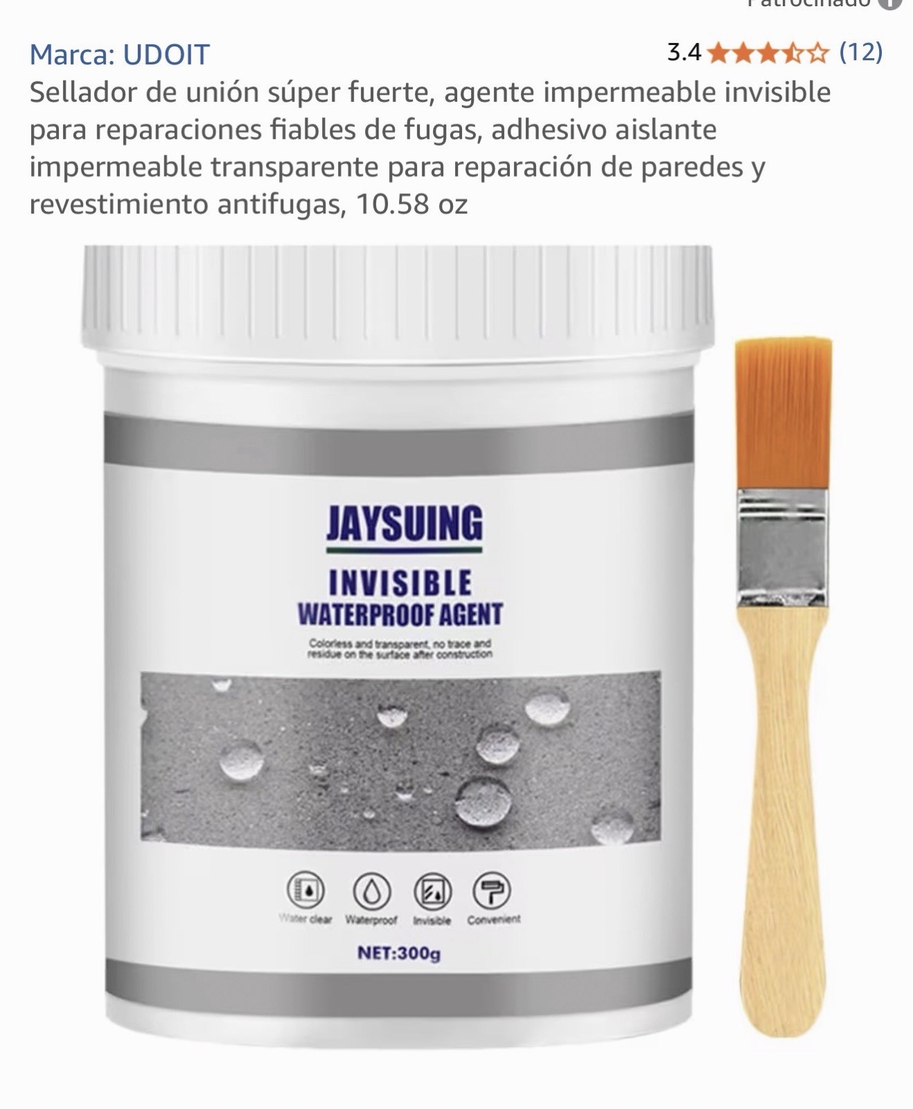 Waterproof Agent 300g – Sellador Invisible para Reparaciones Hogar y Jardín
