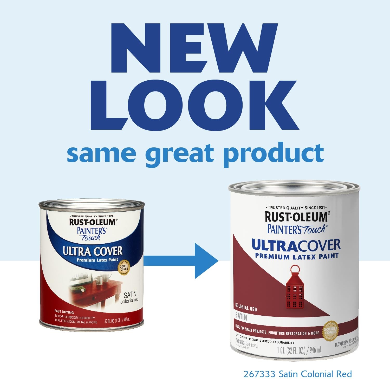 Rust Oleum Painter’s Touch Satin Colonial Red Paint 1 Quart Low Odor Durable …