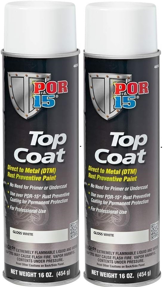 POR 15 46818 Top Coat Gloss White Spray Paint 16 fl oz (Pack of 2)