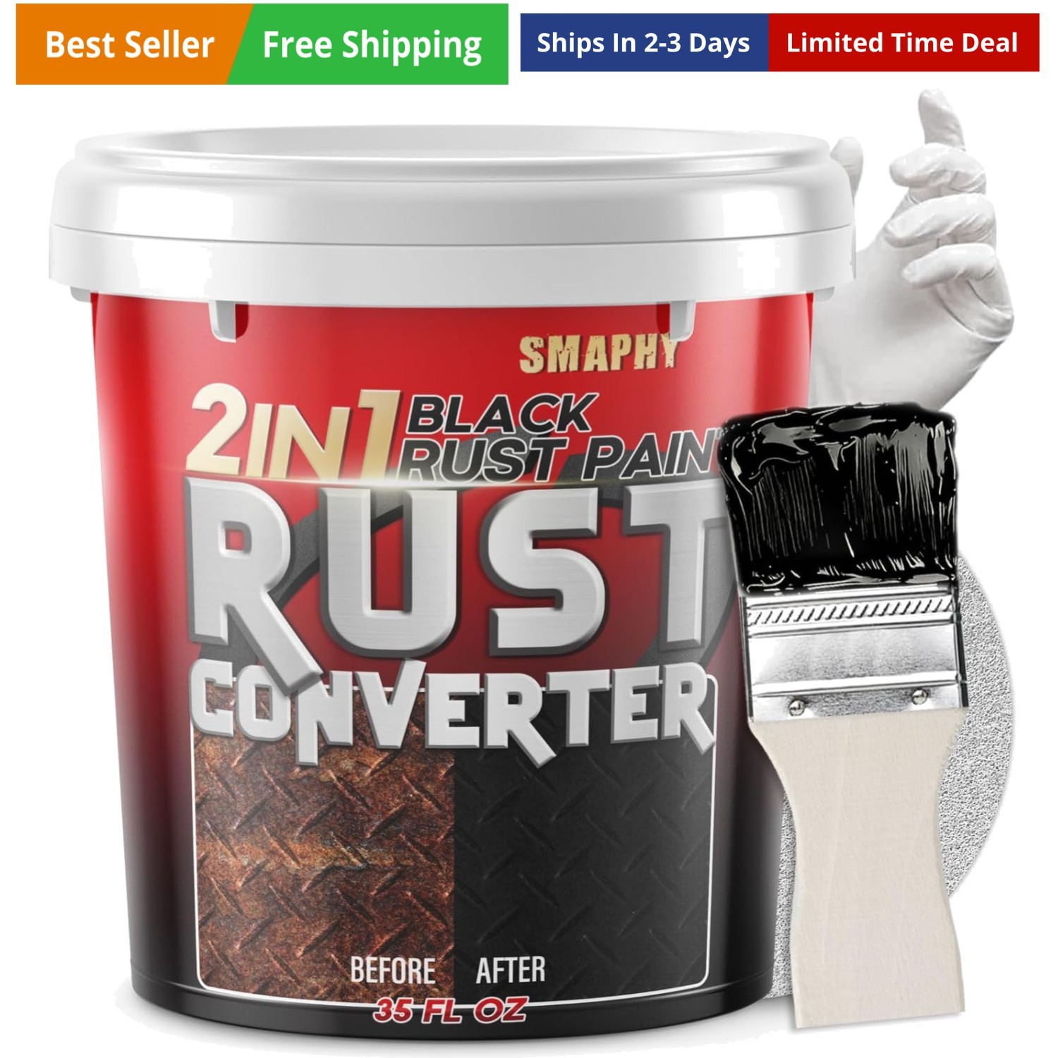Rust Converter for Metal ,Stops & Prevents Corrosion on Metal, Rust Converter…
