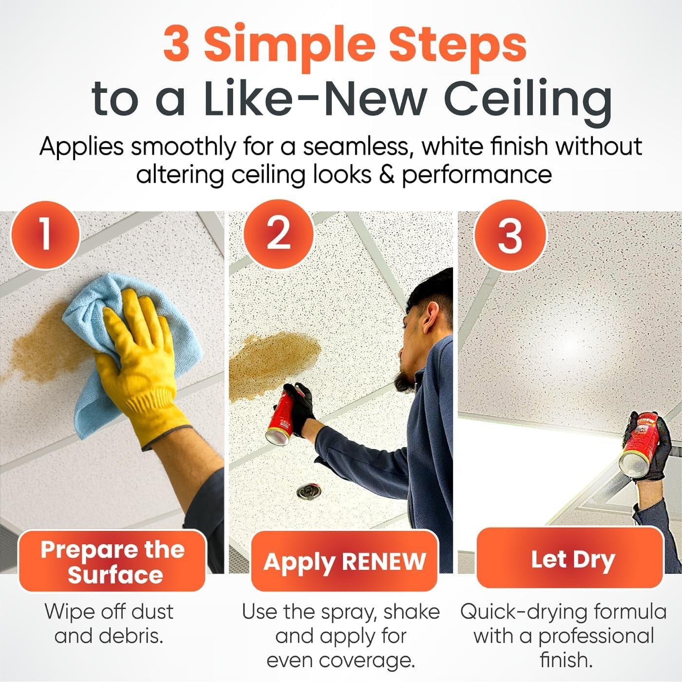 Renewal Solution: 15oz Ceiling Tile Spray Paint – Restore Without Replacement