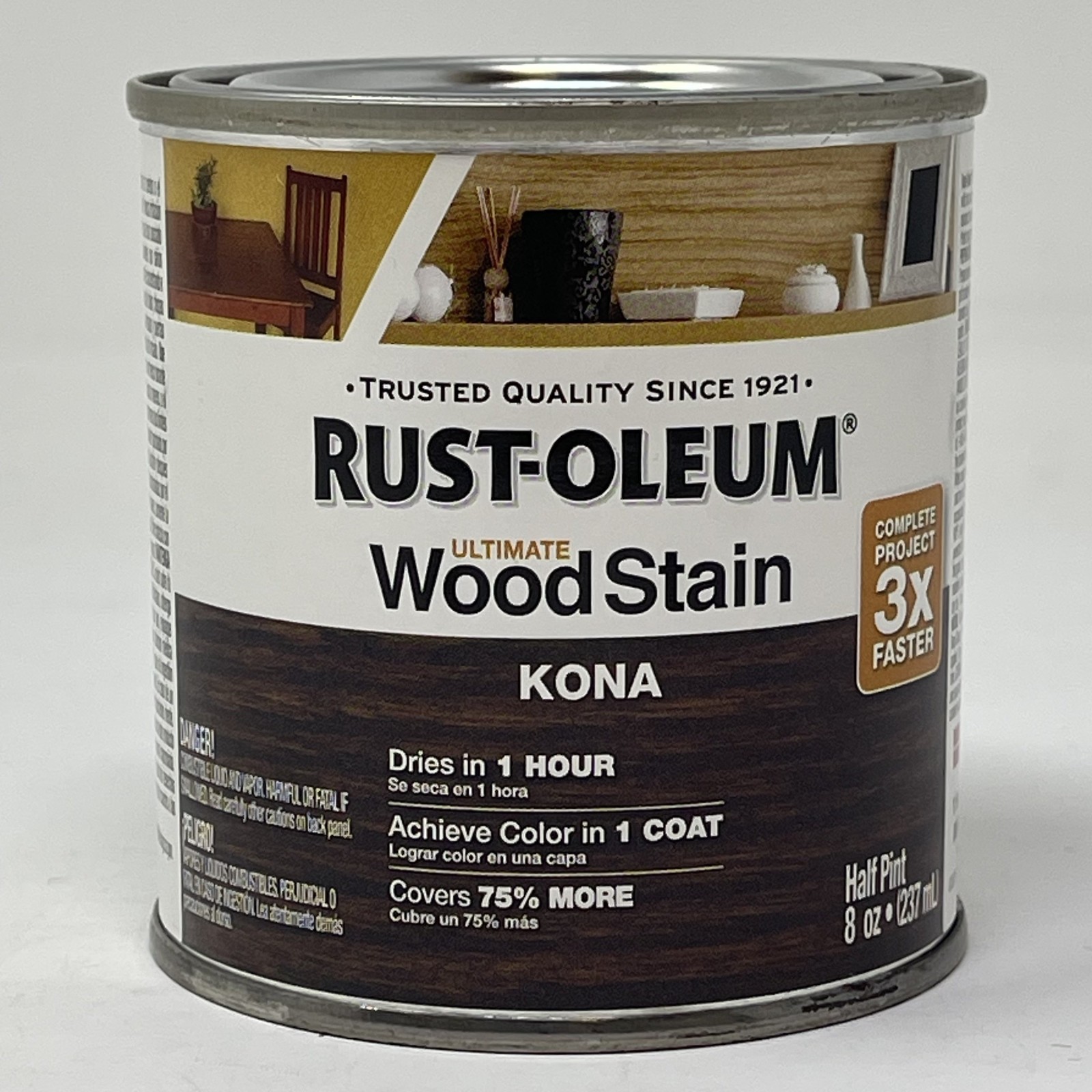 Rust-Oleum Ultimate Wood Stain KONA Half Pint 8oz Fast Dry Interior Wood Finish
