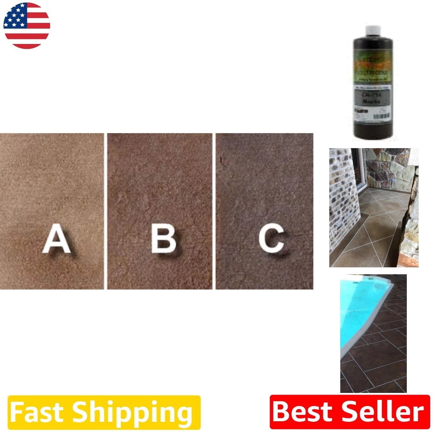 Durable Concrete Stain Mocha 32oz – Semi-Transparent Finish, Easy Application