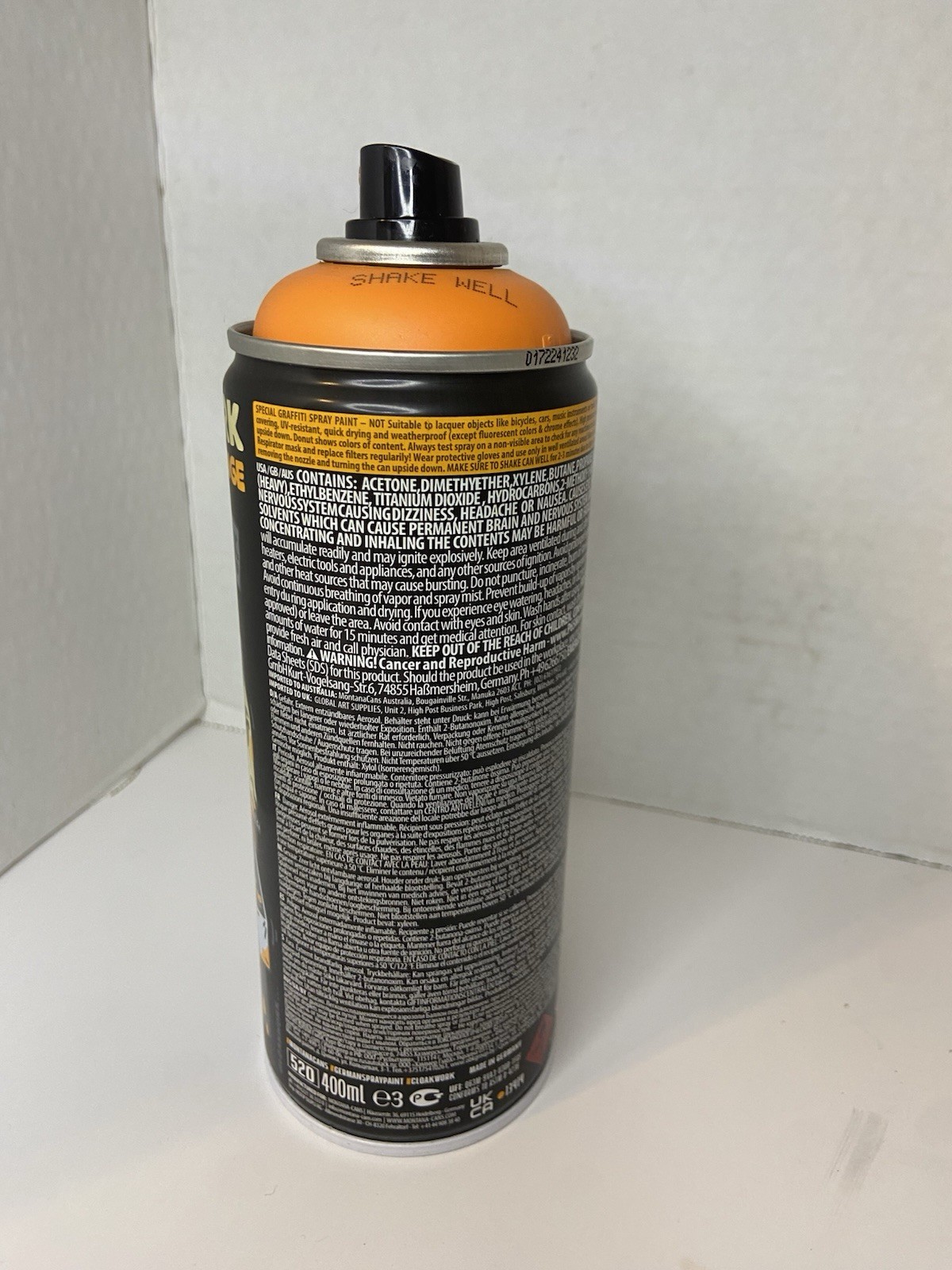 BLK2070 Cloakwork Orange Spray Paint Can Montana Colors Limited NC Formula