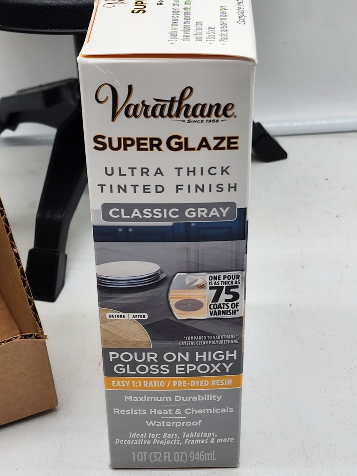 Varathane Super Glaze Pour-On High Gloss Epoxy (3 Boxes) CLASSIC GRAY NEW
