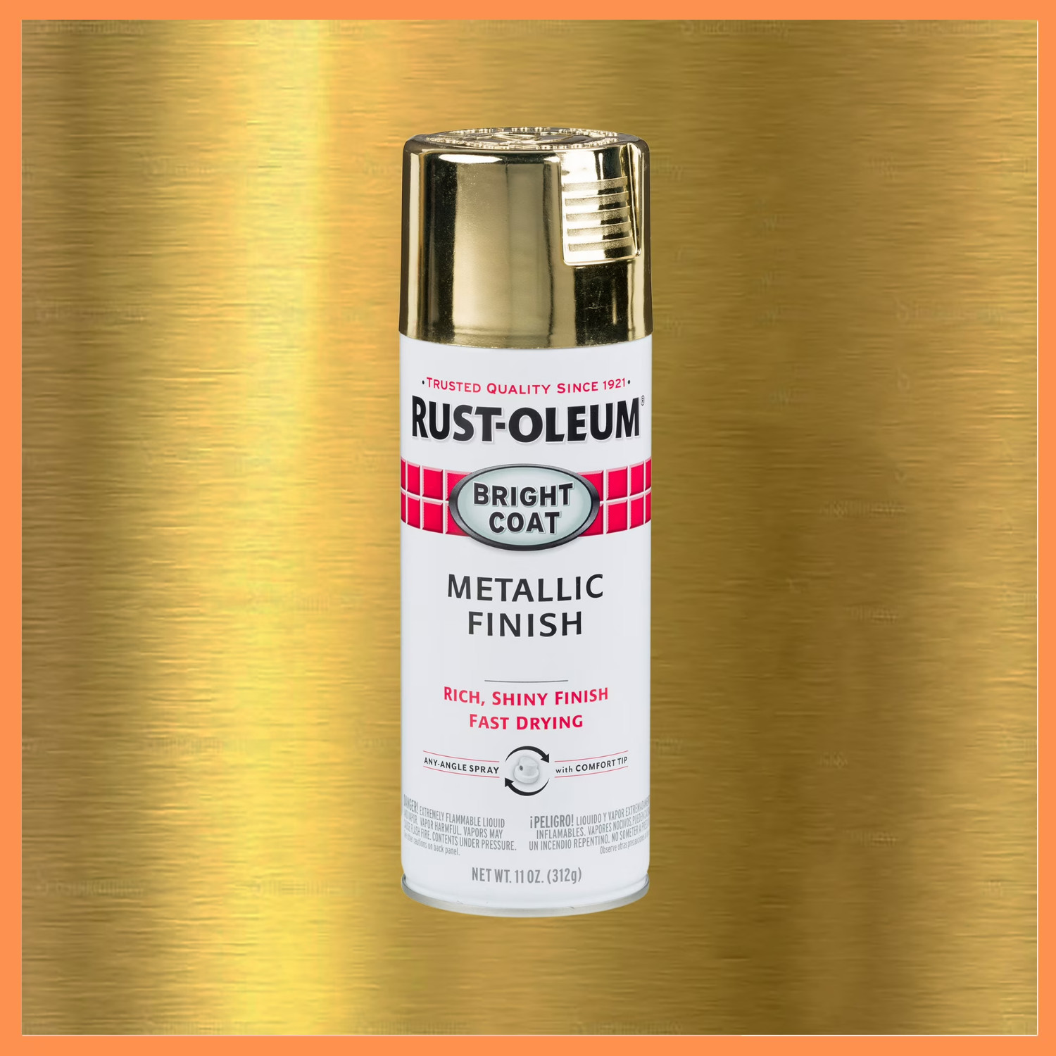 Gold, Rust-Oleum Stops Rust Bright Coat Metallic Spray Paint, 11 oz (Pack of 1)