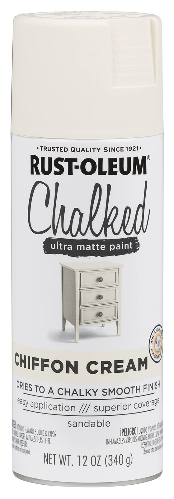 Chiffon Cream Chalked All in One Ultra Matte Spray Paint One Coat Coverage No