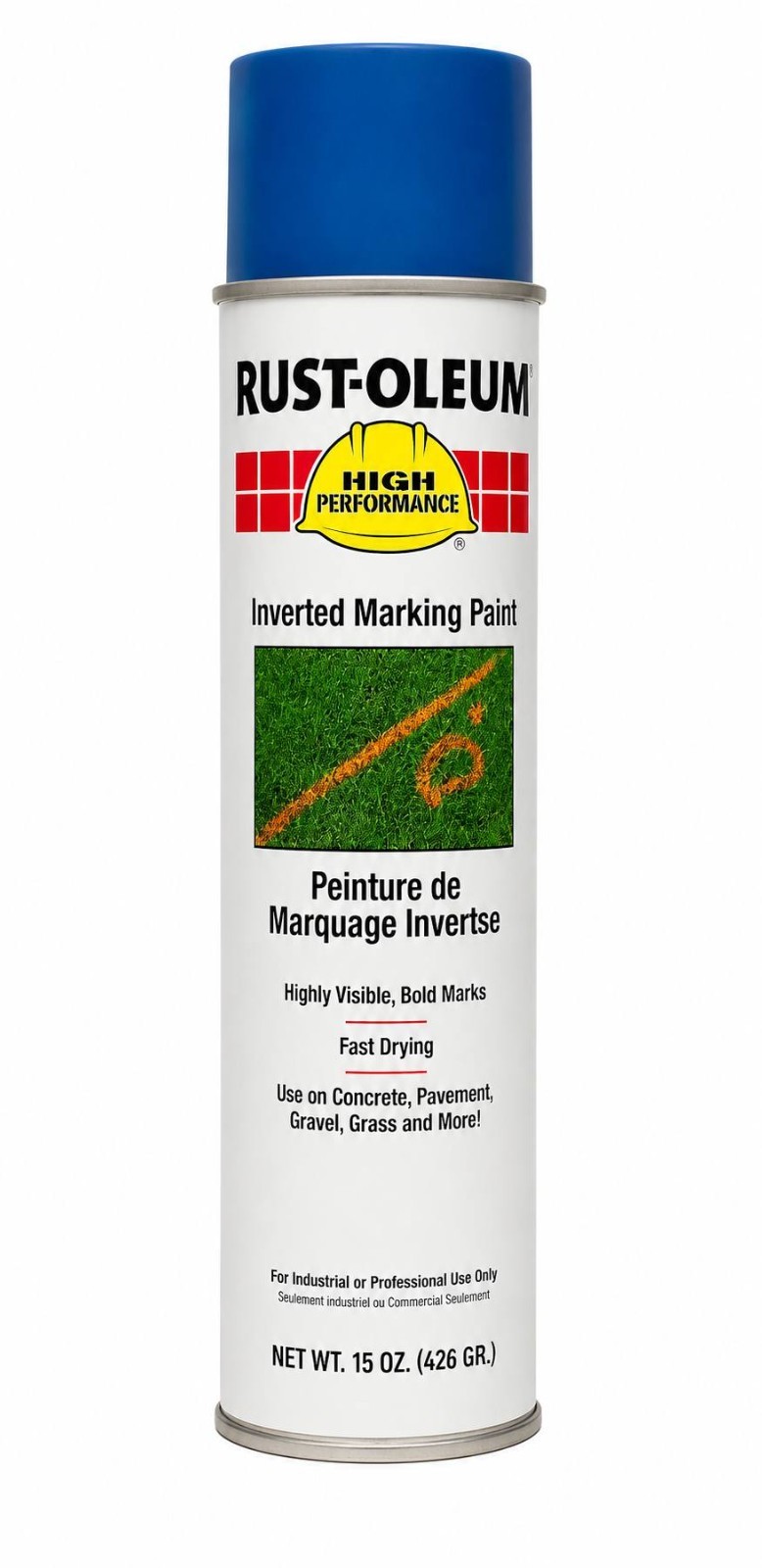 Inverted Marking Paint, 15 oz., Caution Blue, Solvent