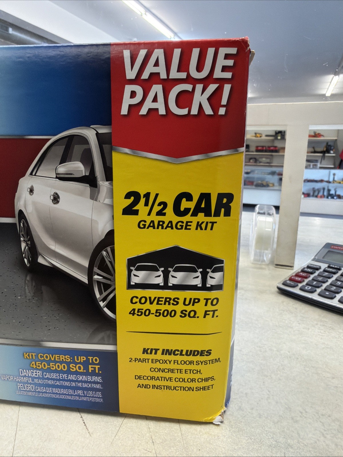 Rust Oleum Epoxy Shield Protect Gray Garage Floor Coating Kit High Gloss 2.5 Car
