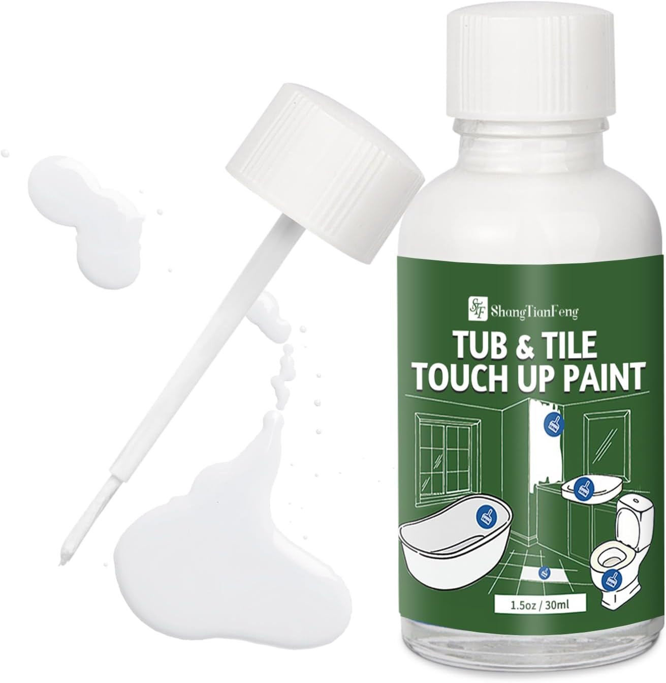 Touch up Paint White Tile Paint Porcelain Repair Kit Specialty Tub and Tile